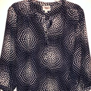 Navy and Beige Blouse